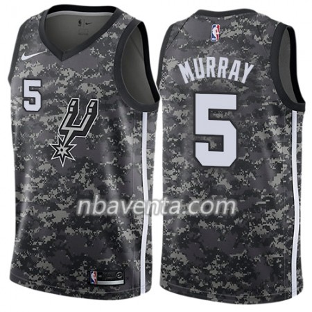 Camiseta Hombre San Antonio Spurs Dejounte Murray 5 Nike City Edition Negro Swingman
